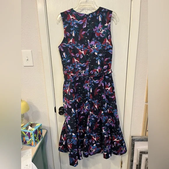 Free Assembly Dark Floral Maxi Midi Dress Cotton Pockets Size XL 16-18 - Picture 8 of 10